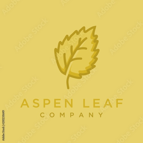 vector logo illustration of aspen leaves.