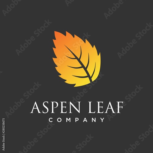 aspen leaf logo vector, minimalist, luxurious