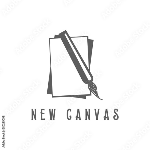 vector logo brush with canvas