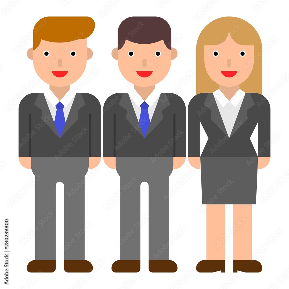 Business people team vector, flat style icon