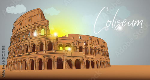 Coliseum. The architectural landmark of Rome is the Colosseum.