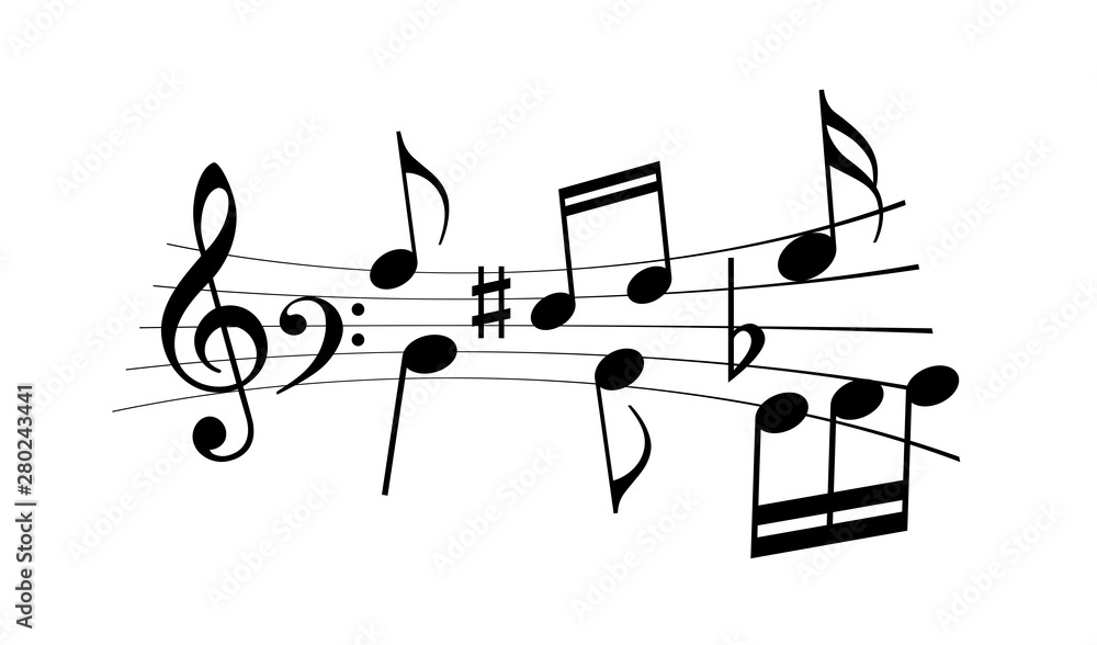 Fototapeta Music notes and melody vector icon