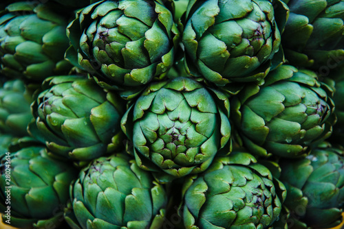 Artichokes for sale at a farmers market 