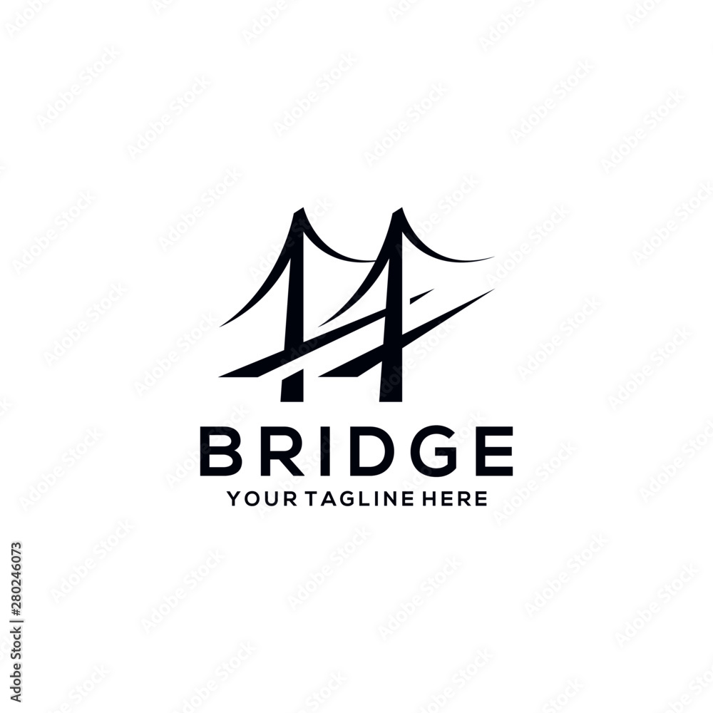 Business Bridge Logo Design Vector Template