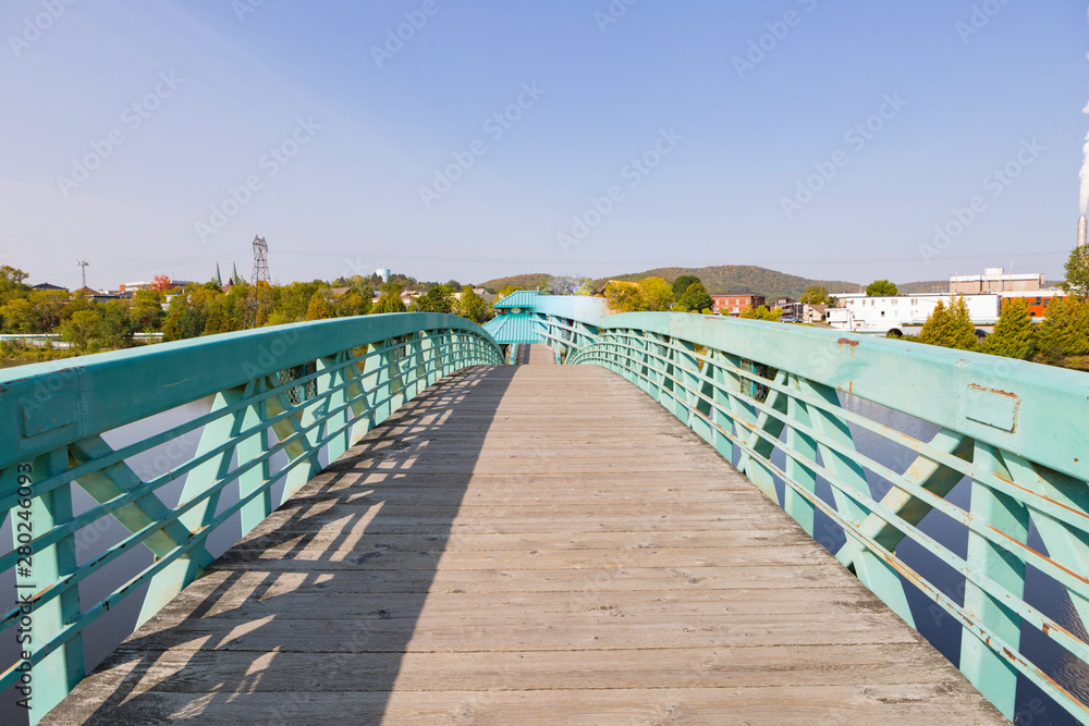 Edmunston,Canada,14,2017:The Edmundston–Madawaska Bridge is an international bridge