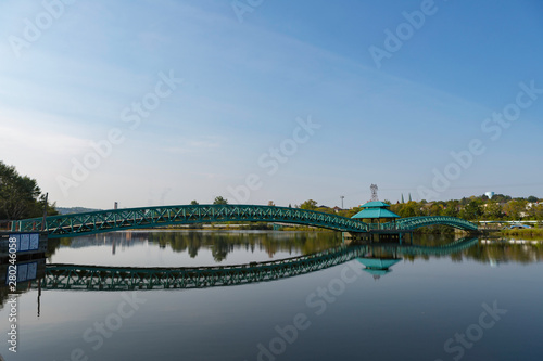 Edmunston,Canada,14,2017:The Edmundston–Madawaska Bridge is an international bridge
