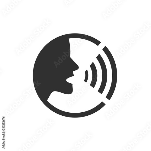 Voice recognition concept icon template color editable. Voice control symbol vector sign isolated on white background. Simple logo vector illustration for graphic and web design.