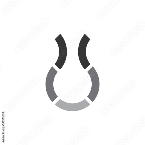 Unique Horseshoe logo design vector