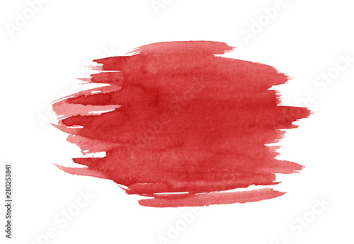 Abstract red watercolor on white background.