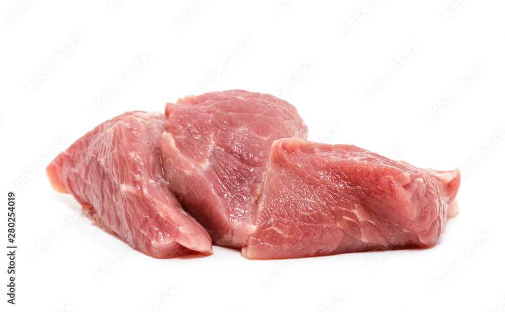 raw meat isolated on white