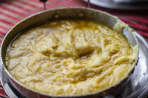 Close-up shoot of traditional turkish food with butter and cheese for breakfast time