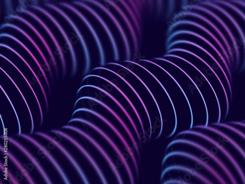 3D Sound waves. Abstract visualization of big data and artificial intelligence. Digital technology concept: futuristic background. Colored sound waves, audio equalizer. EPS 10 vector illustration.
