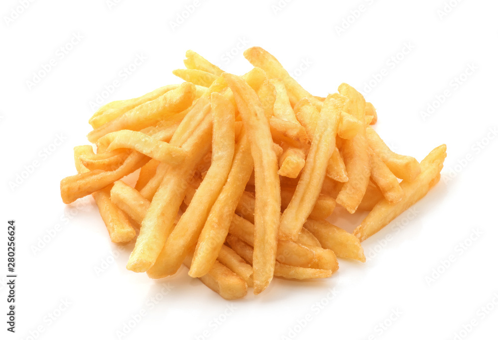 potato fry on white isolated background potato fry on white isolated background
