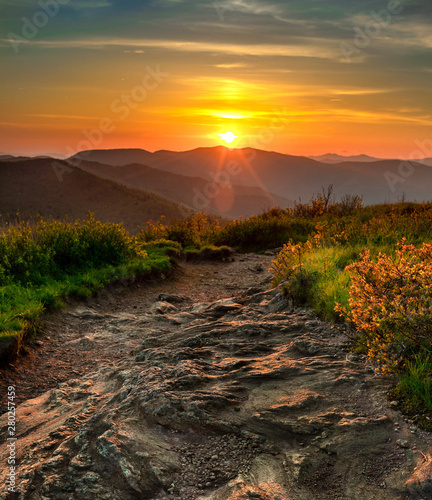 A hike up Black Balsam Knob at sunset