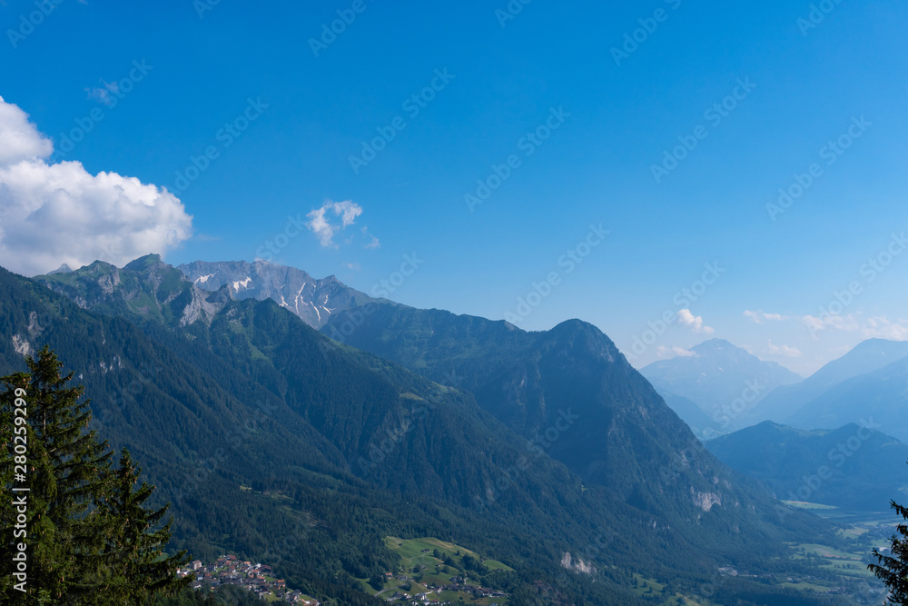 Panoramic view of the alps seen from Lichtenstein