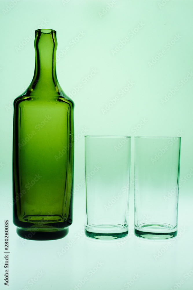 bottle with stockan on a light background bottle with stockan on a light background