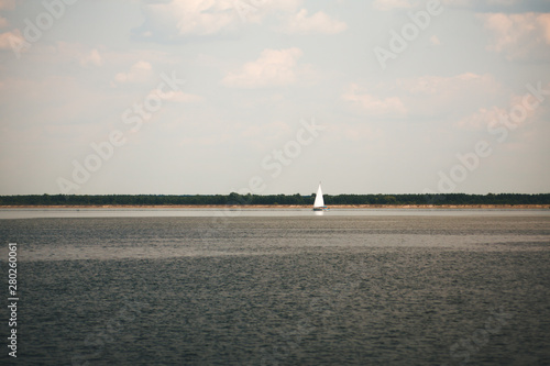 small yacht at sea
