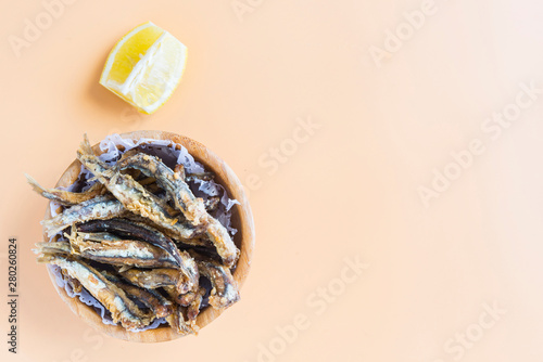 Sardines fried (typical spanish tapa), pescaito frito photo