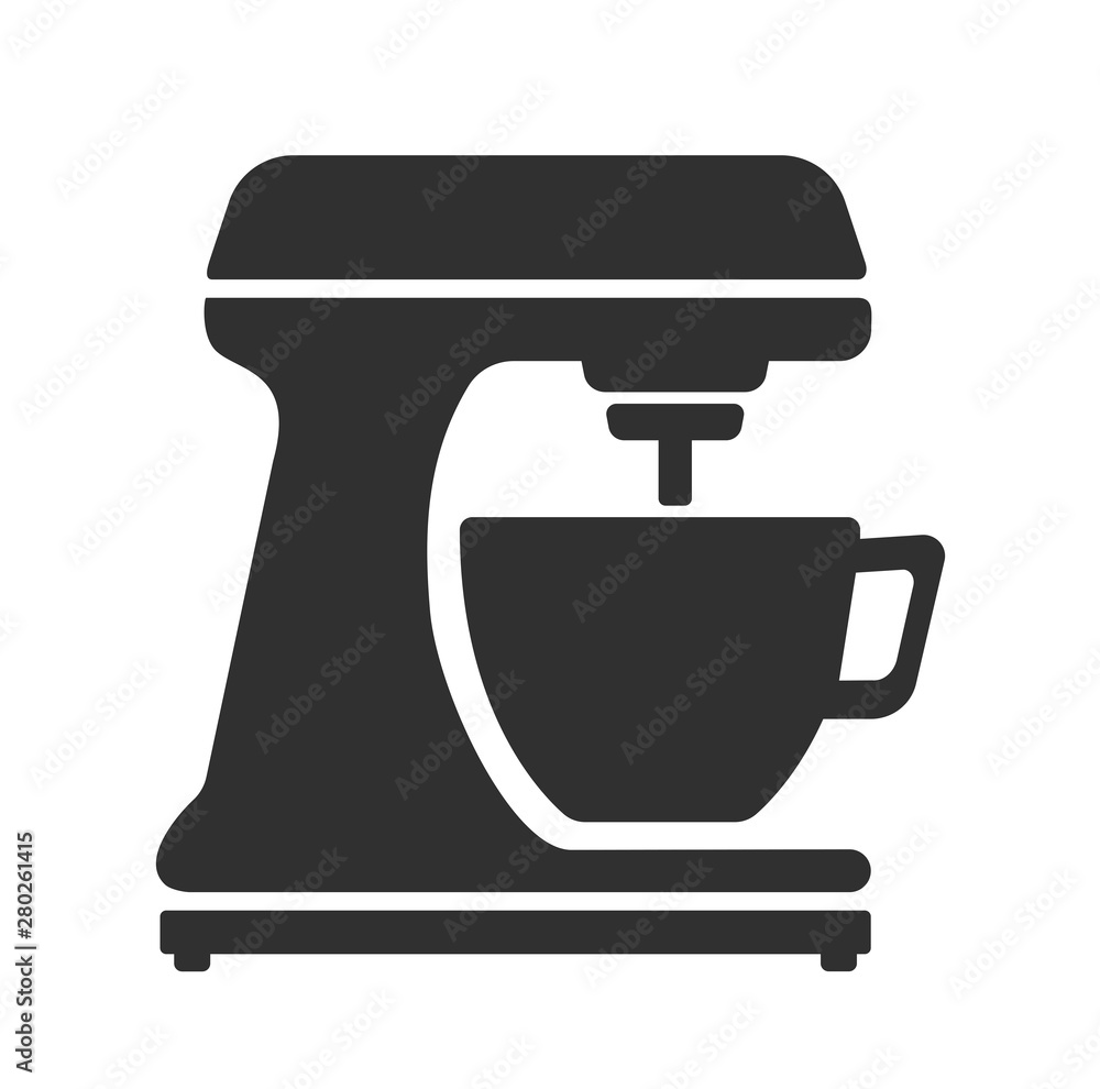 Stationary, electric mixer. Kitchen blender. Simple vector icon, isolated on a white background. Stationary, electric mixer. Kitchen blender. Simple vector icon, isolated on a white background.