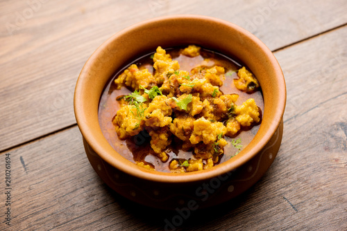 Fotografie Home made mung dal masala vadi also known as Moong wadi or moongwadi or moongodi sabzi