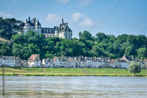 CHAUMONT CASTLE, FRANCE - JULY 07, 2017: Chaumont castle stands above the River Loire in a summer day at Chaumont castle, France on July 07, 2017