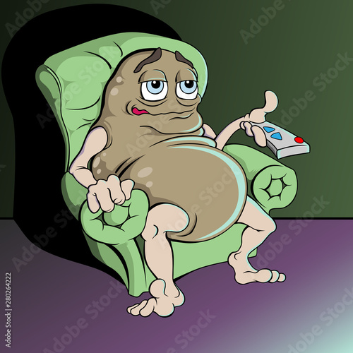 Couch Potato watching T.V.