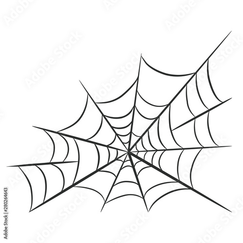 spider web for halloween design greeting card on white, stock vector illustration