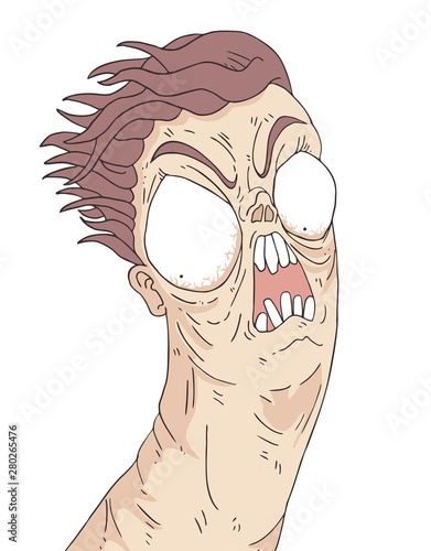 funny crazy face draw