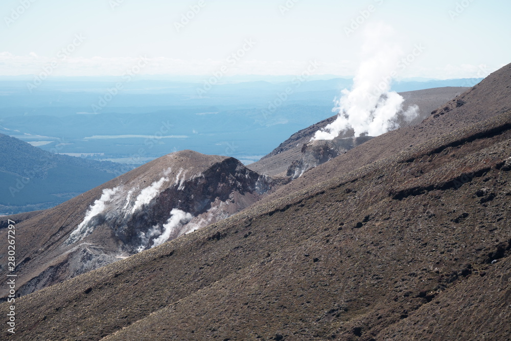 Smoking vulcano mountain