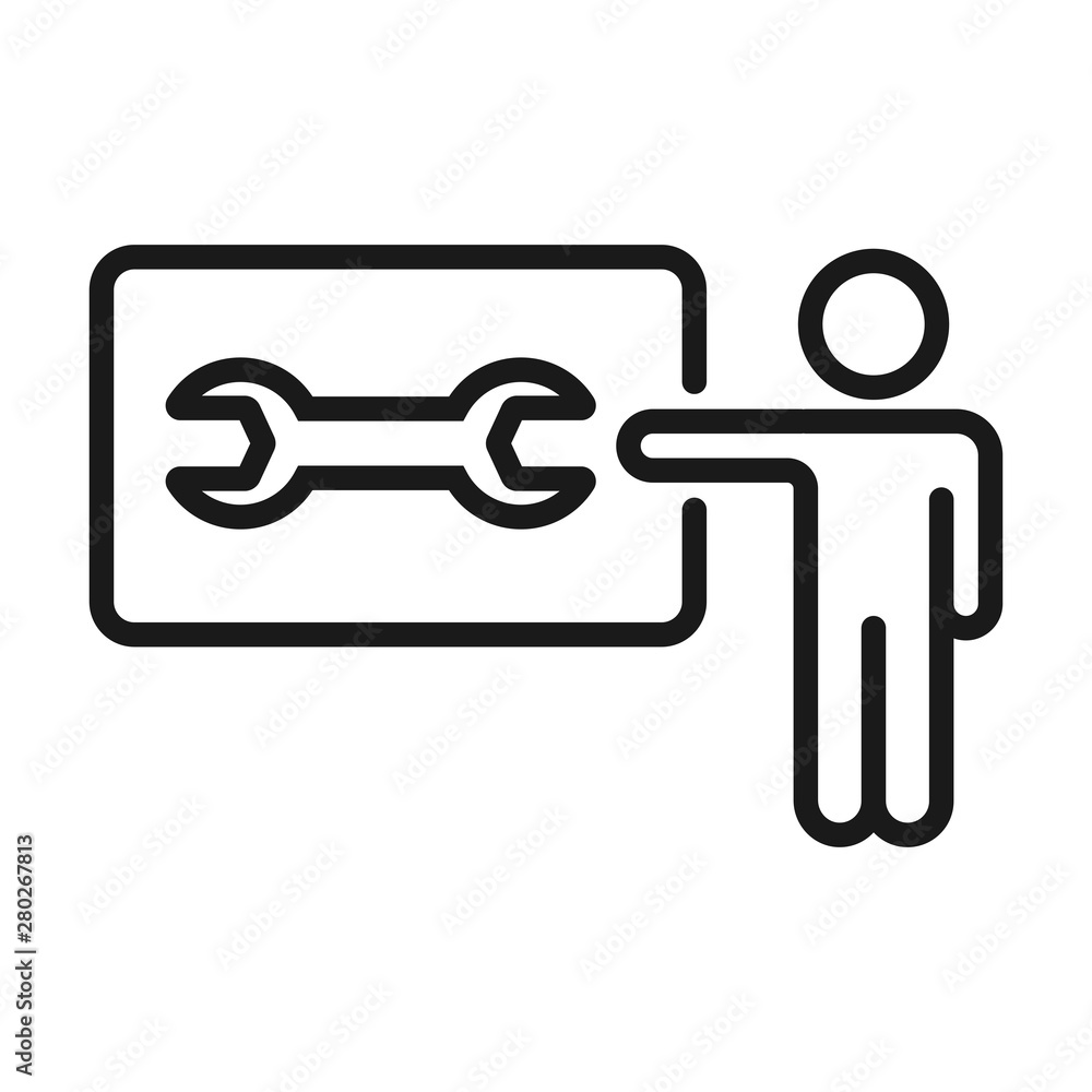 tech support conference - minimal line web icon. simple vector illustration. concept for infographic, website or app. tech support conference - minimal line web icon. simple vector illustration. concept for infographic, website or app.