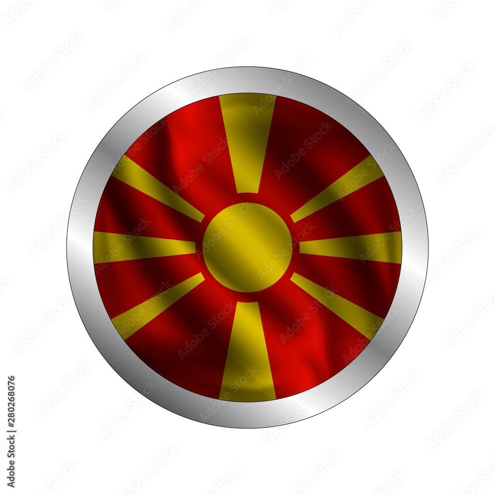 Waving Macedonius flag, the flag of Macedonia, vector illustration Waving Macedonius flag, the flag of Macedonia, vector illustration