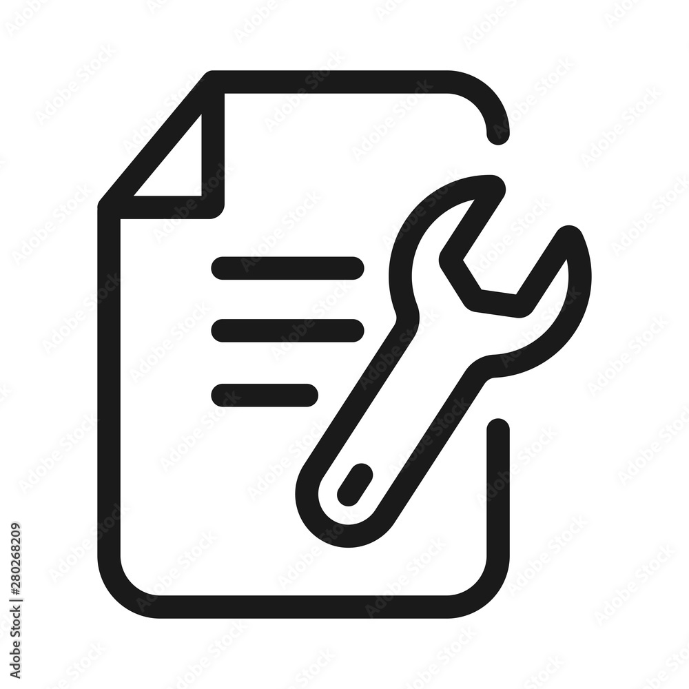 tech support document - minimal line web icon. simple vector illustration. concept for infographic, website or app. tech support document - minimal line web icon. simple vector illustration. concept for infographic, website or app.