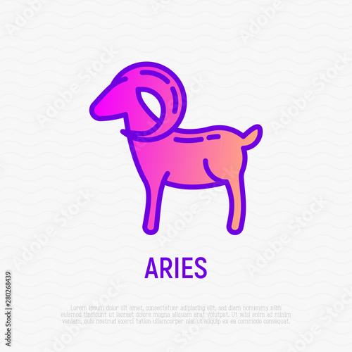 Aries thin line icon. Modern vector illustration of astrological sign for horoscope.