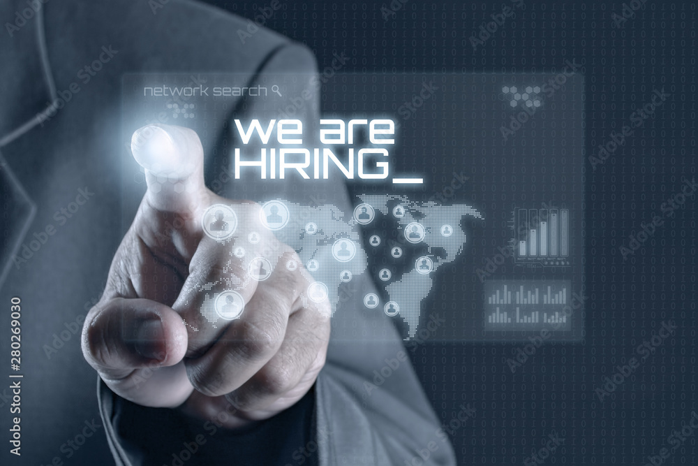 Business man pointing to virtual screen. Business & Technology Concept Business man pointing to virtual screen. Business & Technology Concept