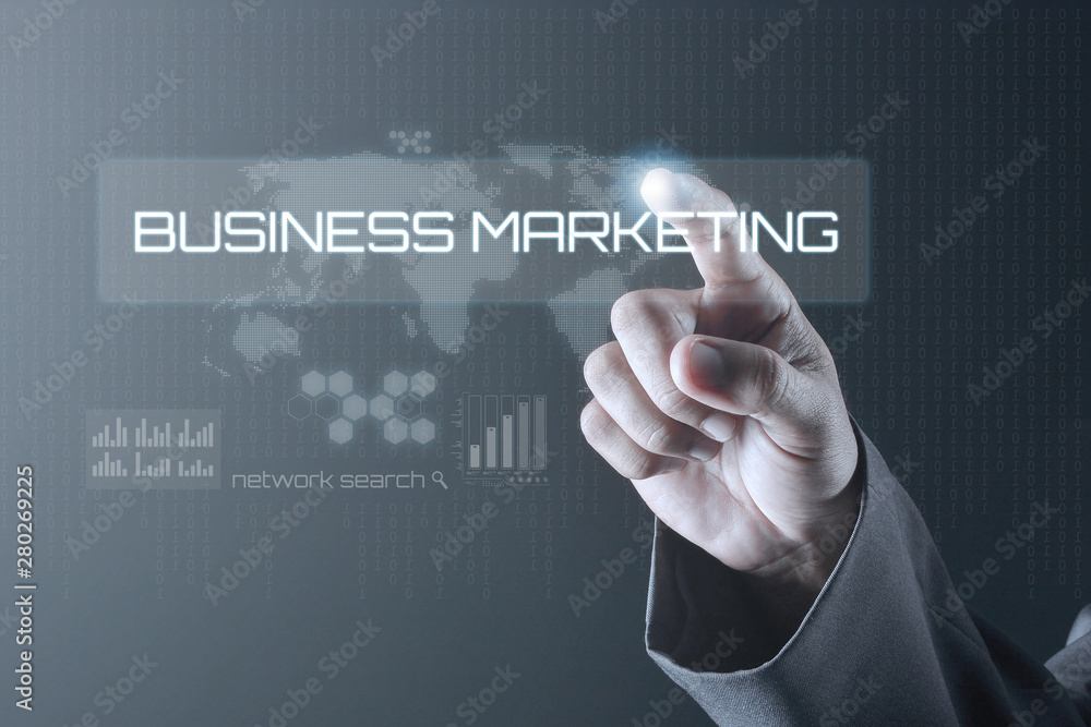 Business man pointing to virtual screen. Business Concept Business man pointing to virtual screen. Business Concept