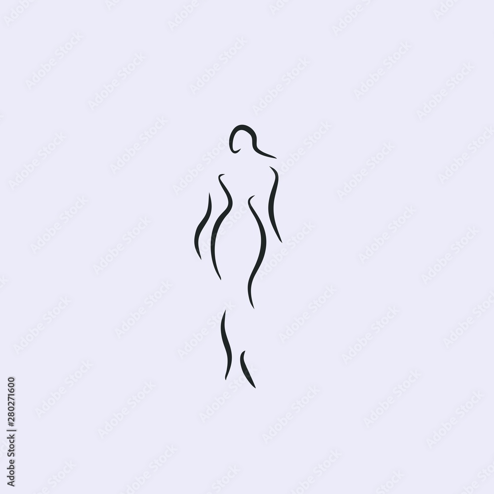 Fototapeta premium woman shape line illustration vector