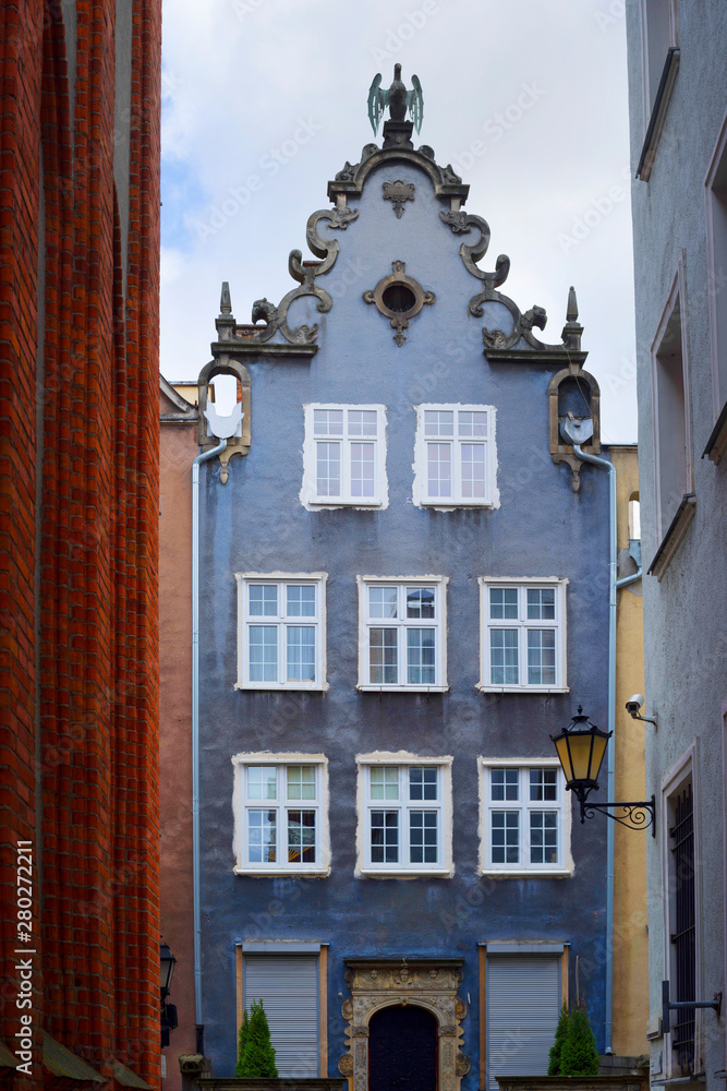 Fototapeta premium Stone bas-reliefs on the walls of Gdansk