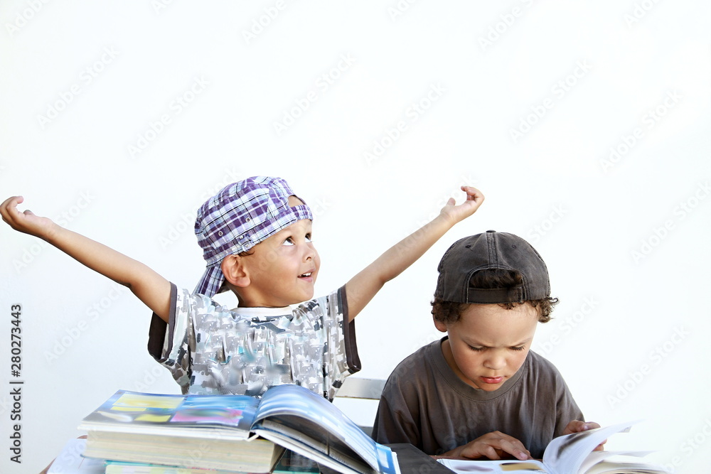 boys with his school books back to school on white background stock image and stock photo boys with his school books back to school on white background stock image and stock photo
