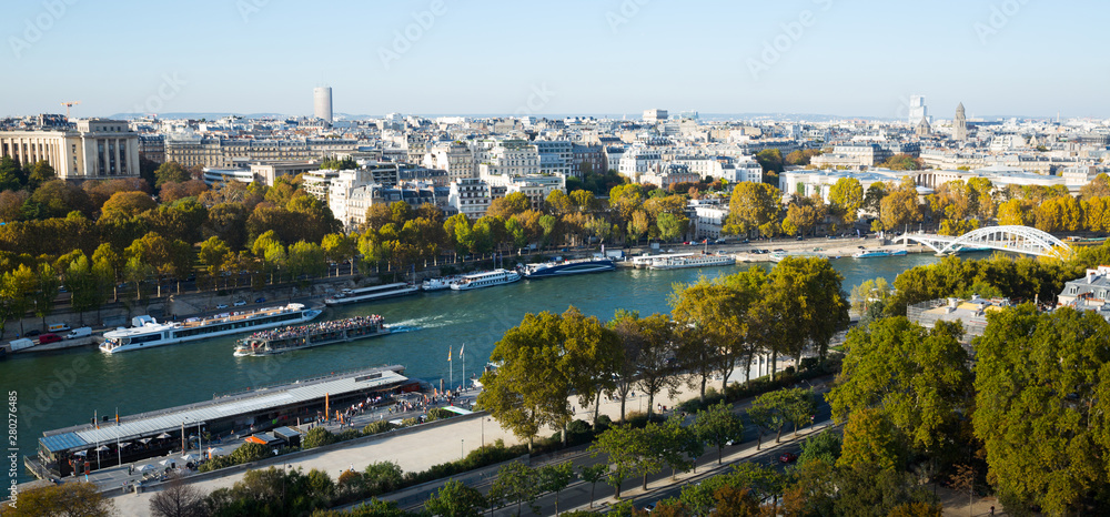 Aerial panoramic view of  Paris