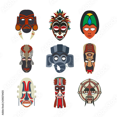 Tribal masks set 2