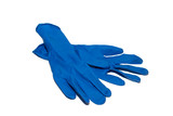 Rubber blue gloves for cleaning, cleanliness concept