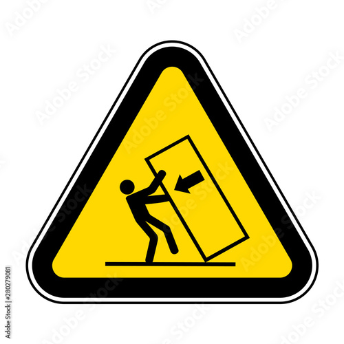 Body Crush Tip over Hazard Symbol Sign Isolate On White Background,Vector Illustration EPS.10