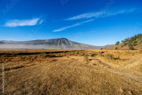 Mount Bromo volcano during sunrise, 2019 East Java, Indonesia