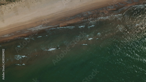 Fototapeta Naklejka Na Ścianę i Meble -  Aerial view of coastline Jurkalne Baltic sea Latvia