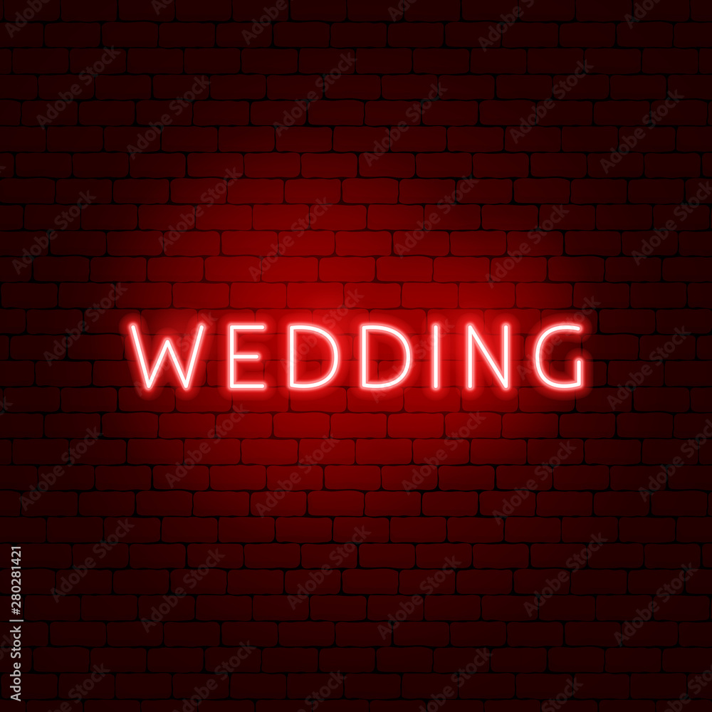Fototapeta premium Wedding Neon Sign
