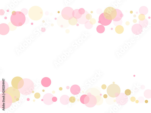 Rose gold confetti circle decoration for Valentine card background.