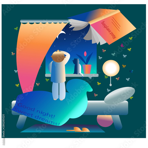 Vector illustration Good night!