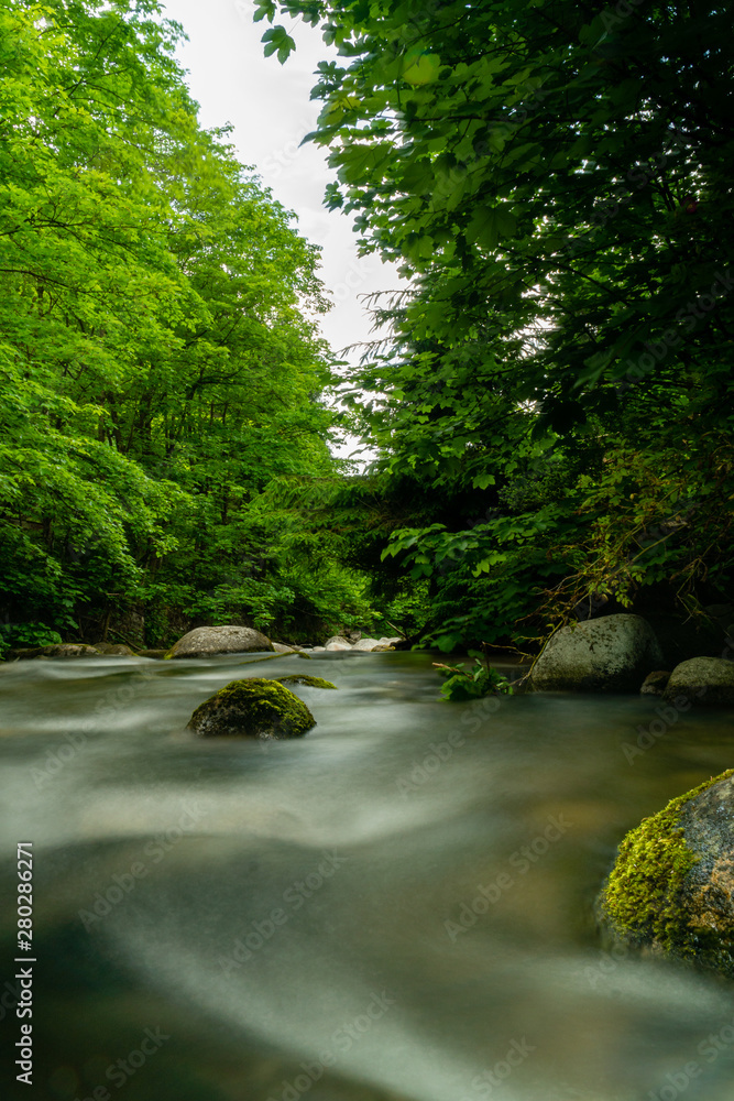 Mountain river in High Tatras. Long exposure. Mountain river in High Tatras. Long exposure.