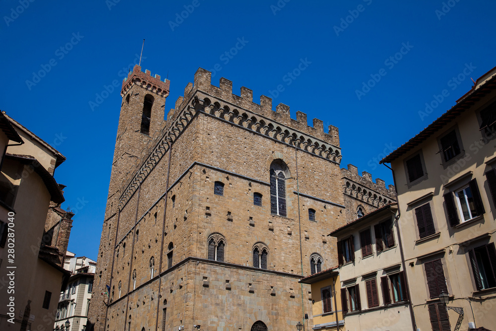The historical Palazzo del Bargello built in 1256 to house the police chief of Florence