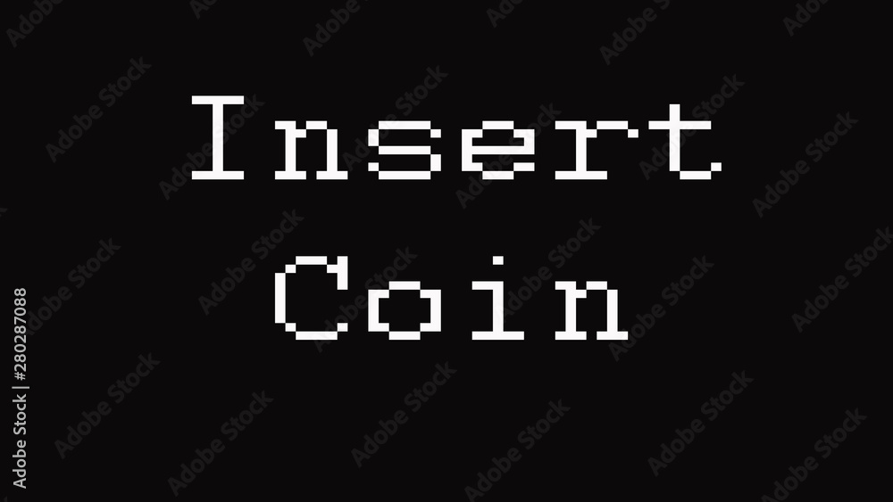 Insert Coin Classic Arcade. Game Over in text titles. Insert Coin Classic Arcade. Game Over in text titles.